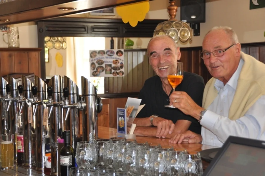 VBM.Alfred Walter und Kassier#Günter Wienerroith#bei einem Geheimdrunk