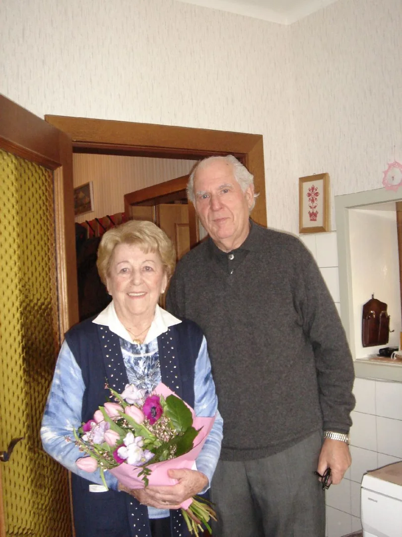 Obmann Hans Prüller#mit der Jubilarin