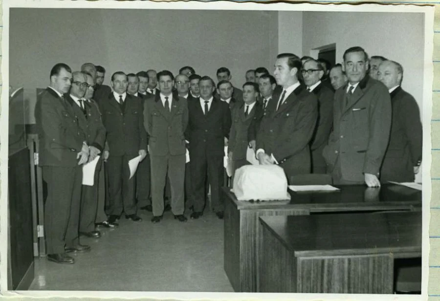Öffentliches Singen anlässlich +100 Jahre Kärntner Sängerbund+. Rechts außen Franz Bukovschek.