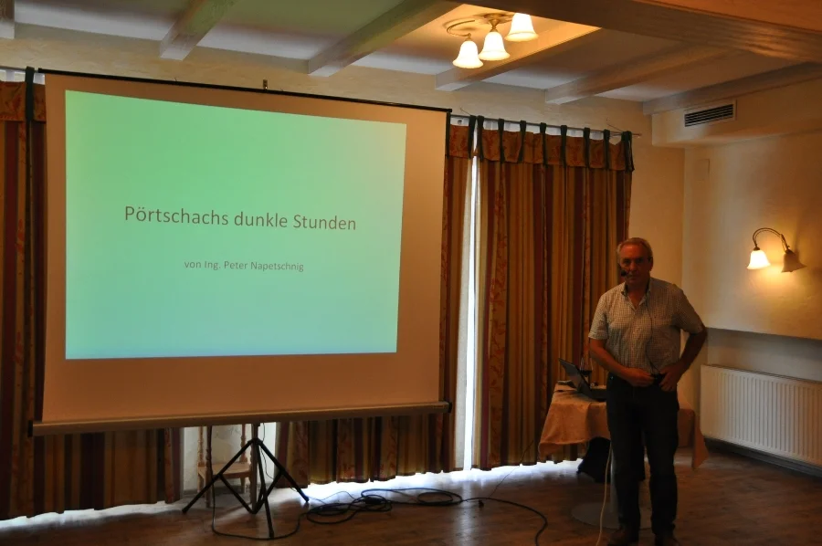 Ing Peter Napetschnig mit dem Vortrag#+Die dunklen Seiten Pörtschachs+