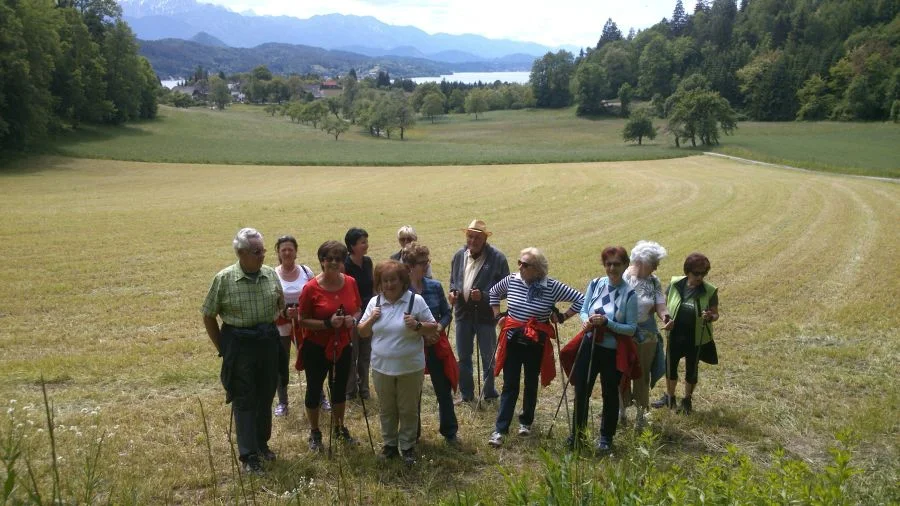Wandergruppe 2 im Talschluss Kote#mit Blick auf den Wörthersee