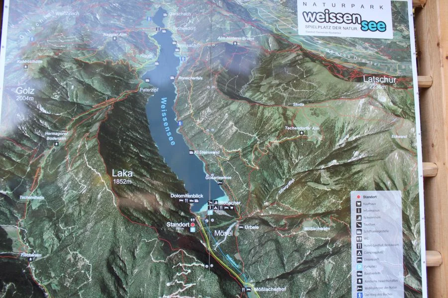 Start war das Ostufer beim Dolomitenblick