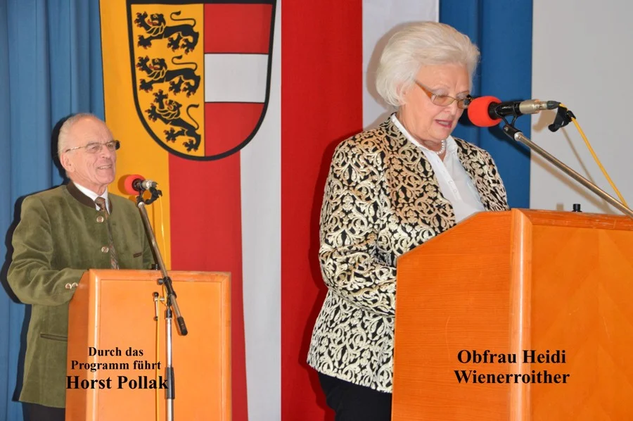 Begrüßung der Senioren , Ehrengäste und Mitwirkenden durch Obfrau#Heidi Wienerroither und Sprecher#Horst Pollak