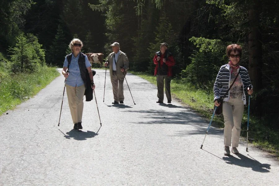 Nordic Walking Profis immer mit Stöcken