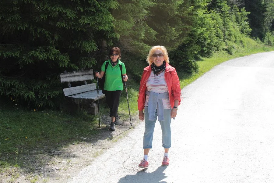 Auch ohne Stöcke immer vorne..