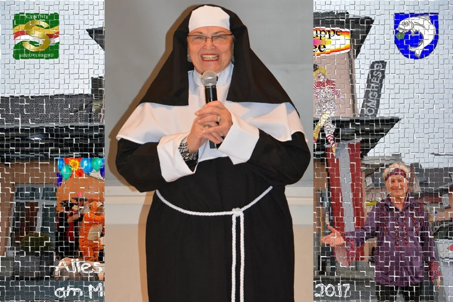 +Schwester Heidi+ begrüßte die Narreninnen mit +Ka Wossa+